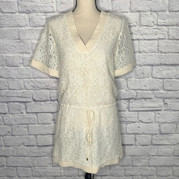 A.Brand Cream Lace Overlay Mini Dress - Picture 5 of 16